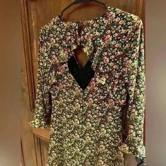 TOPSHOP Floral Long Sleeve Mini Dress size 6 - Picture 5 of 8